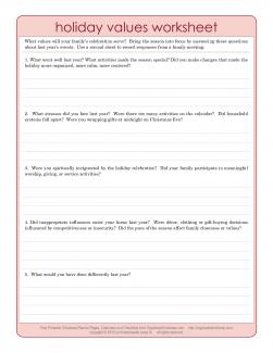 christmas_planner_pre_season_values_worksheet_fillable